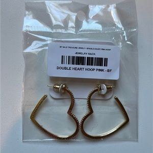 New! Treasure Jewels Heart Earrings in Gold